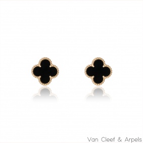 Van Cleef & Arpels Yellow Gold Onyx Vintage Alhambra Earrings VCARA44200 Van Cleef & Arpels Yellow Gold Onyx Vintage Alhambra Earrings VCARA44200